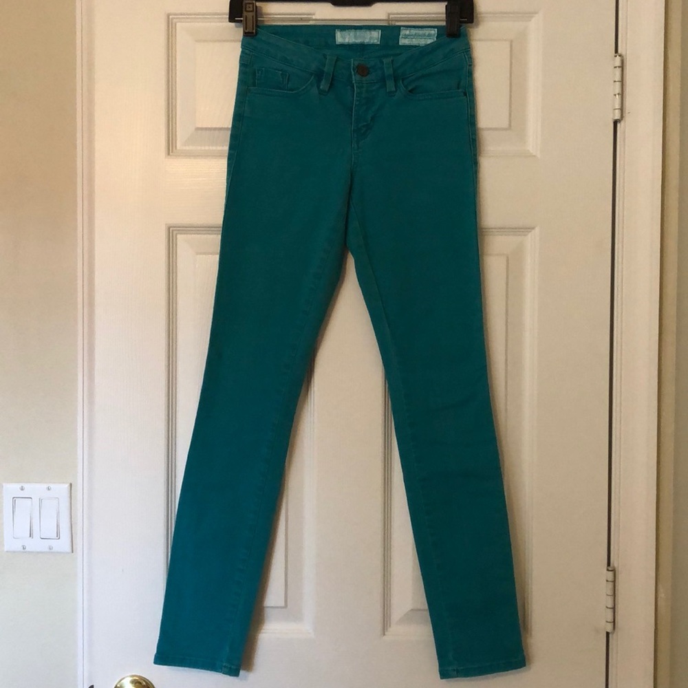 Guess teal skinny jeans